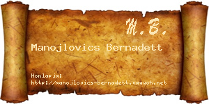 Manojlovics Bernadett névjegykártya